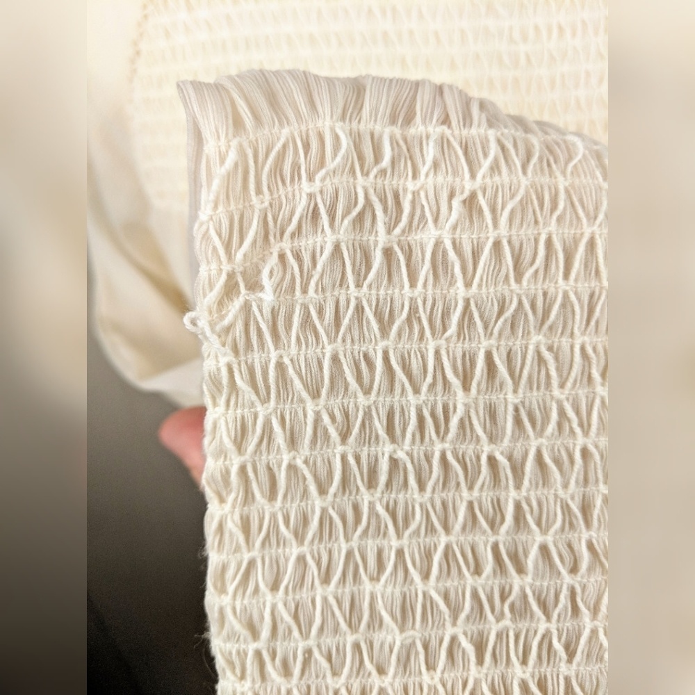 Zara Basic Collection Ivory Boho Blouse, S - Picture 5 of 6